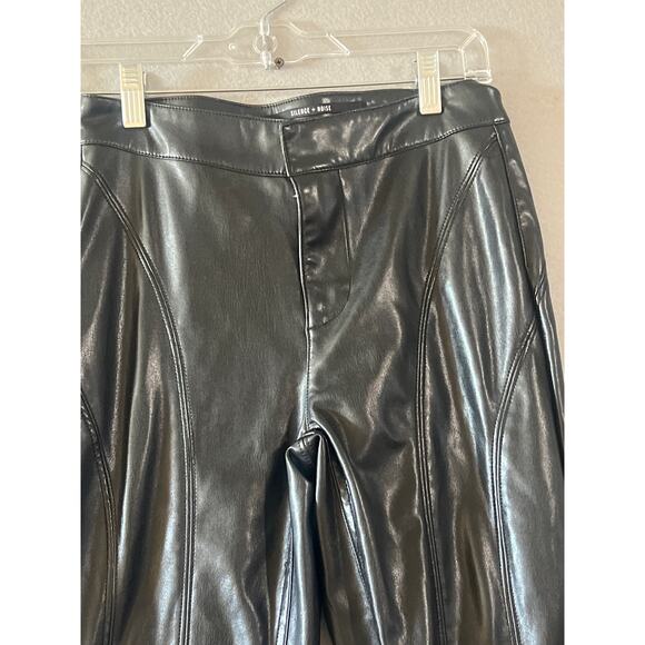 Silence + Noise Pants Women's 0 Black Faux Leather - Picture 3 of 4